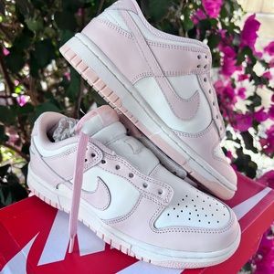 Woman’s Nike Dunk Low  Sail/Orange (pink)